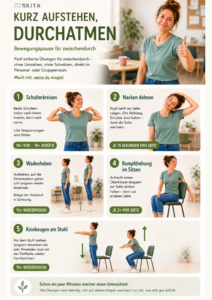 Anleitung mit Bild und Text zu 5 &Uuml;bungen gegen Verspannungen.